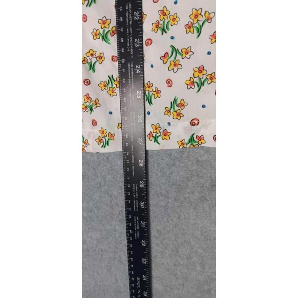 Bobbie Brooks Sleeveless Button Up Blouse Womens Size XL White Floral And Swirls - Picture 9 of 11